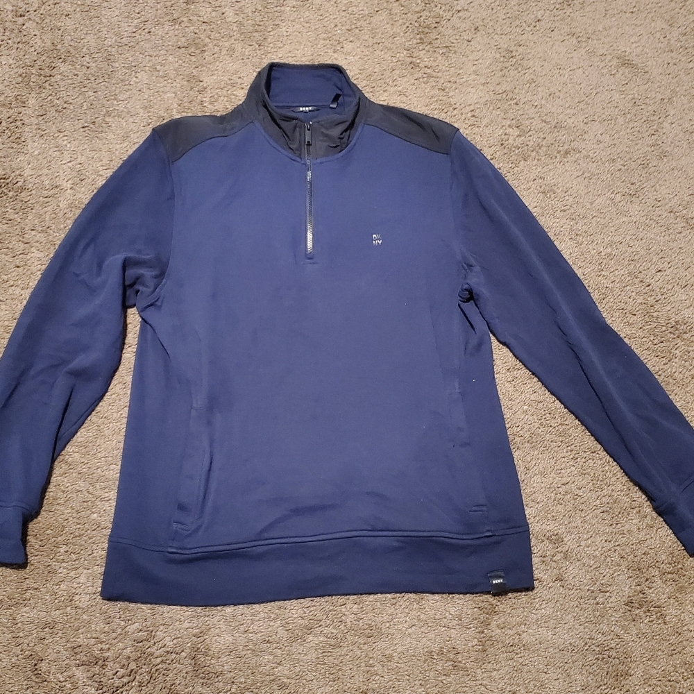 Mens DKNY long sleeve half zip shirt